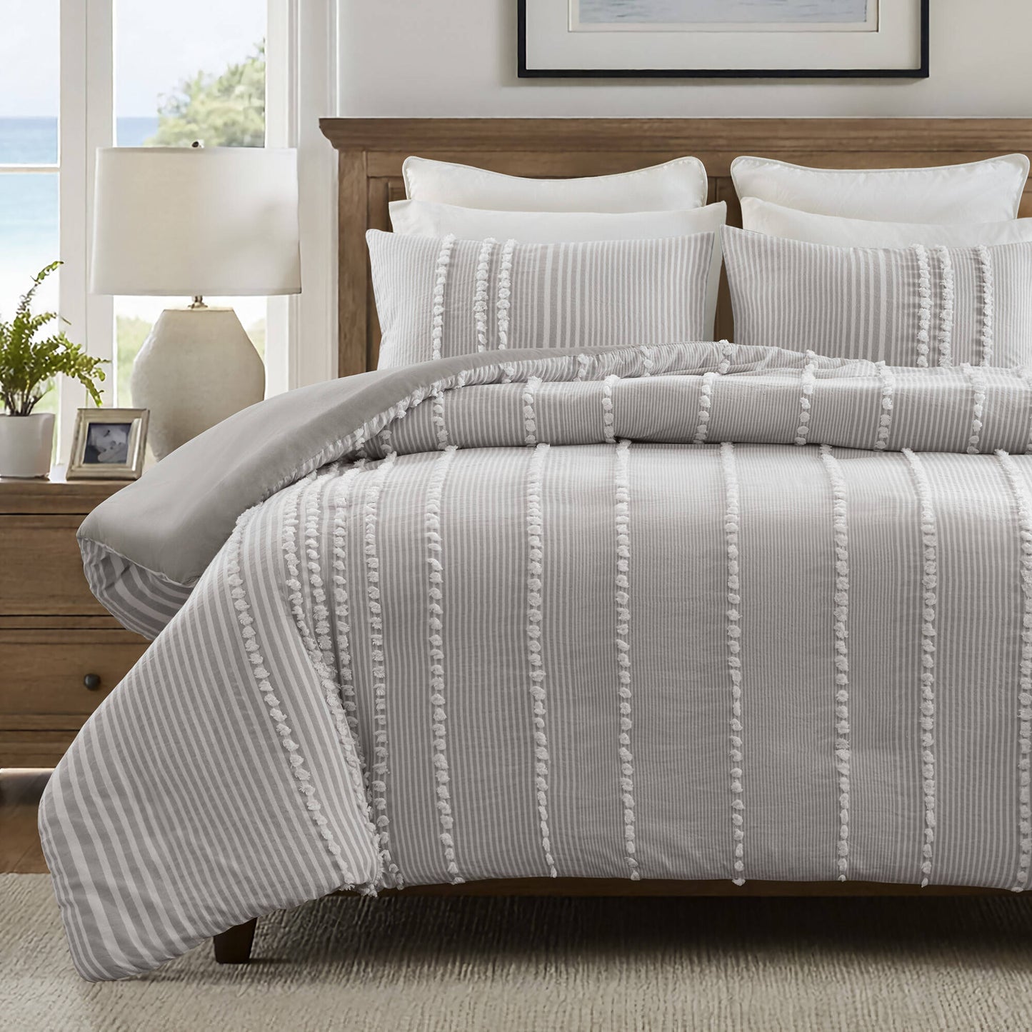 Anslee 3 Piece Cotton Yarn Dyed Duvet Cover Set