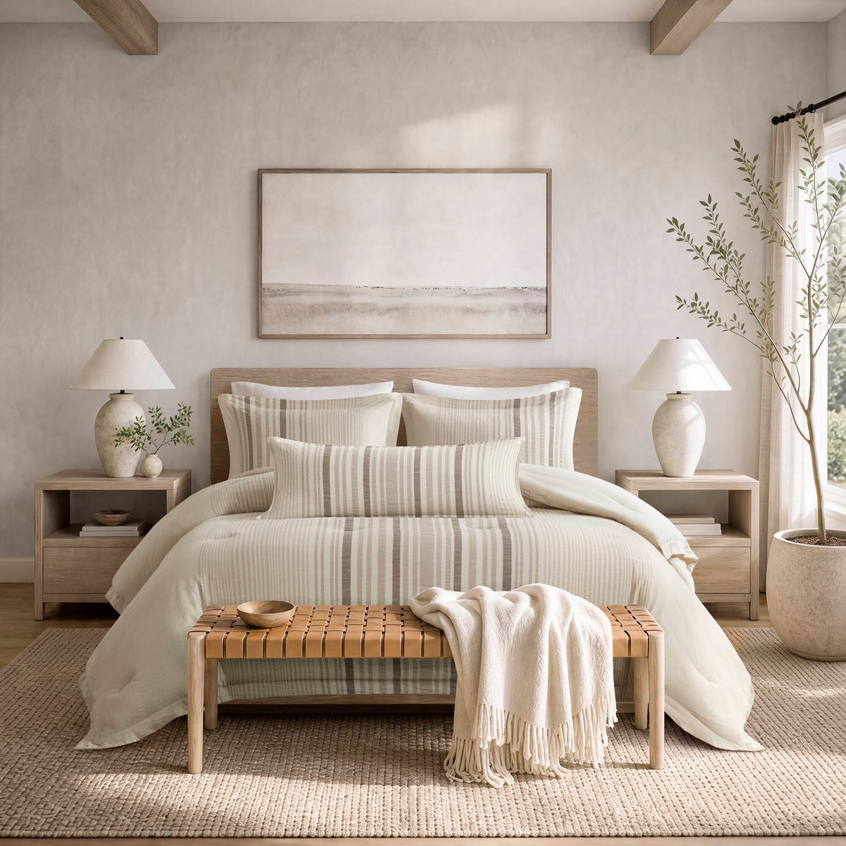 Ellery Jacquard Stripe Body Pillow Cover