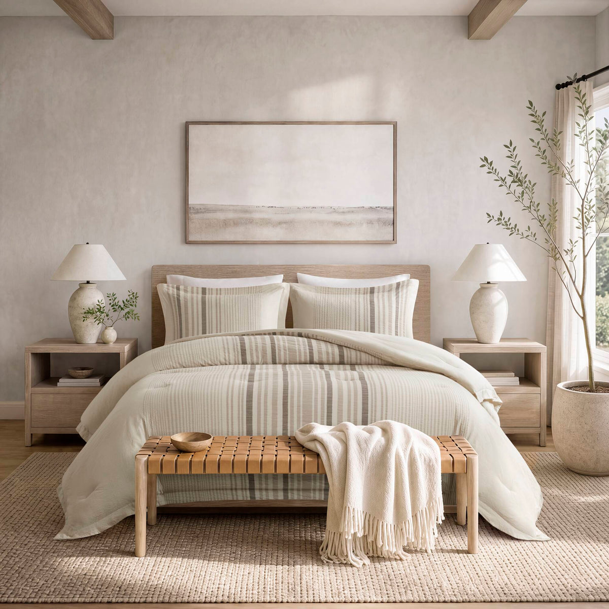 Ellery 3-Piece Jacquard Stripe Comforter Set