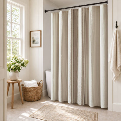 Ellery Jacquard Stripe Shower Curtain
