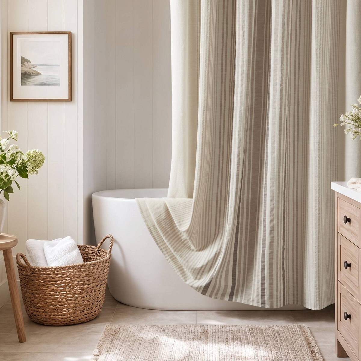 Ellery Jacquard Stripe Shower Curtain