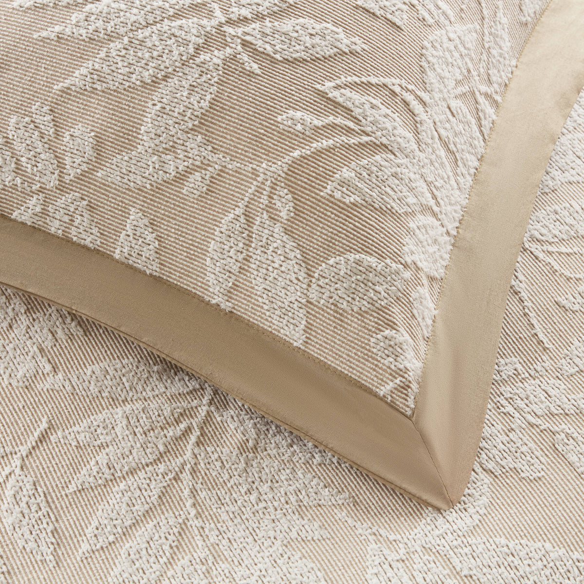 Solace Leaf Cotton Blend Botanical Jacquard Comforter Set