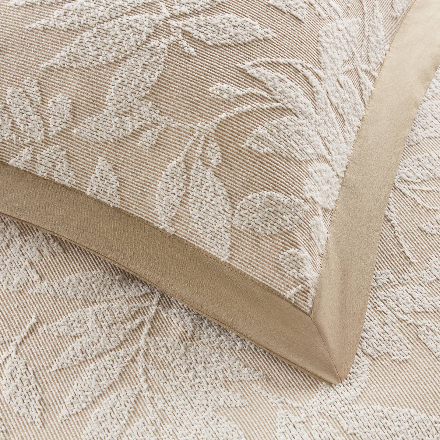Solace Leaf Cotton Blend Botanical Jacquard Comforter Set