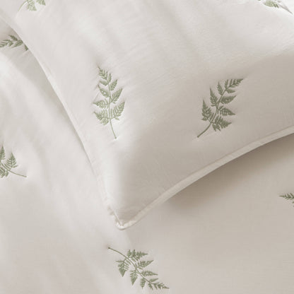 Willow Embroidered Botanical 100% Cotton Lightweight 3-Piece Quilt Set