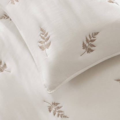 Willow Embroidered Botanical 100% Cotton Lightweight 3-Piece Quilt Set