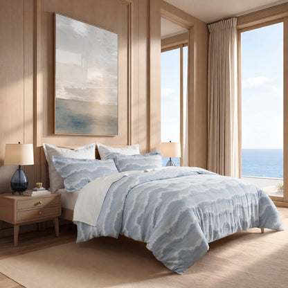 Ocean Wave 3 Piece Cotton Duvet Set