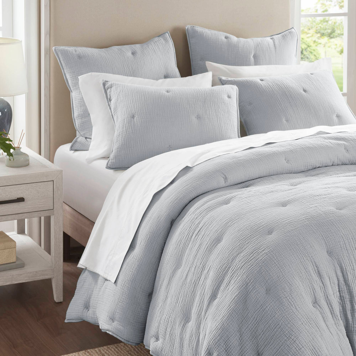 Breeze Cotton Gauze  Embroidered Euro Sham