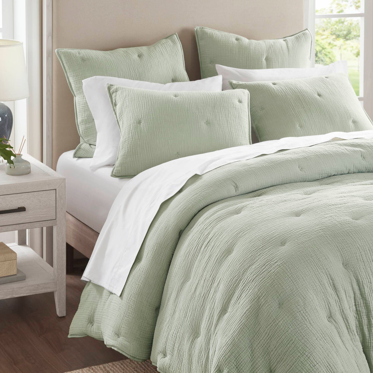 Breeze Cotton Gauze  Embroidered Euro Sham