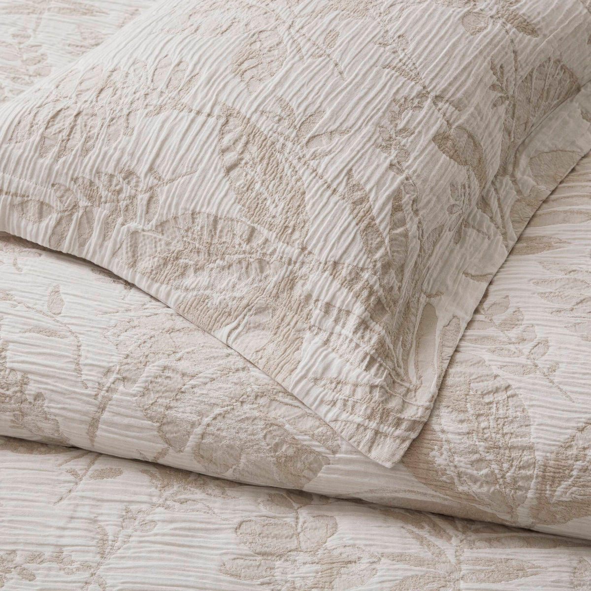 Maison Tropical Cotton Jacquard Botanical Duvet Cover Set