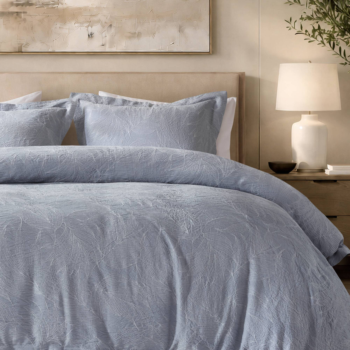 Serene TENCEL™ Cotton Botanical Jacquard Duvet Cover Set