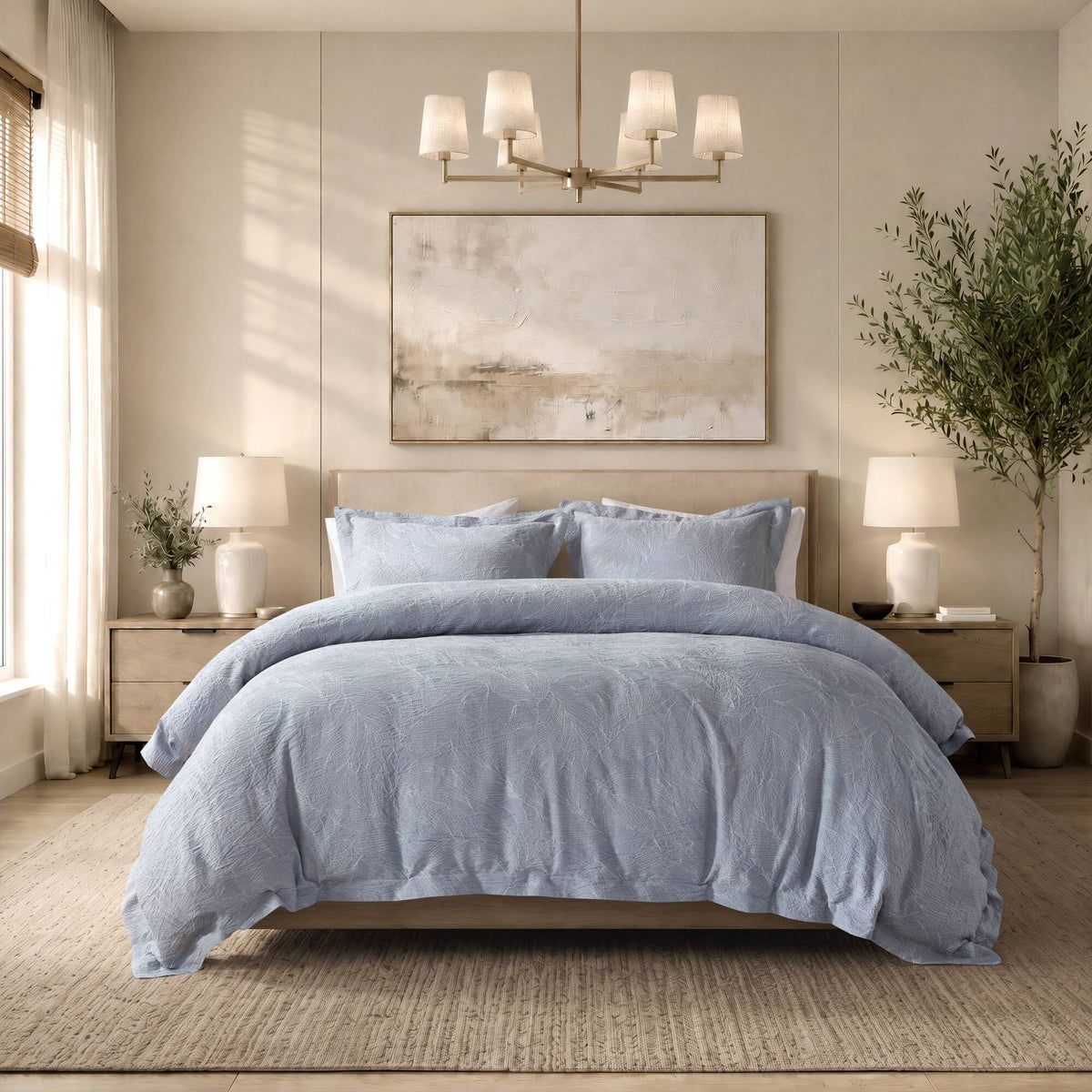 Serene TENCEL™ Cotton Botanical Jacquard Duvet Cover Set