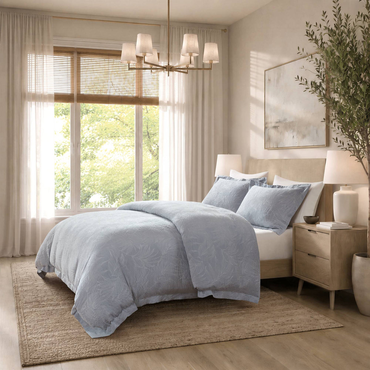Serene TENCEL™ Cotton Botanical Jacquard Duvet Cover Set