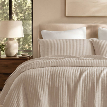 Hayden Cotton Blend Textured Knit Quilt Set