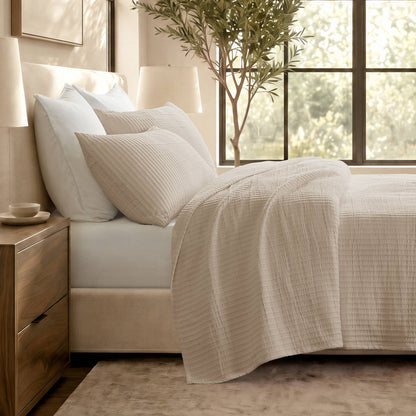 Hayden Cotton Blend Textured Knit Quilt Set