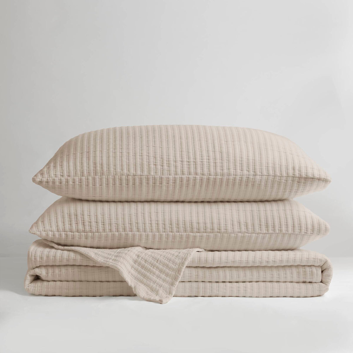 Hayden Cotton Blend Textured Knit Quilt Set