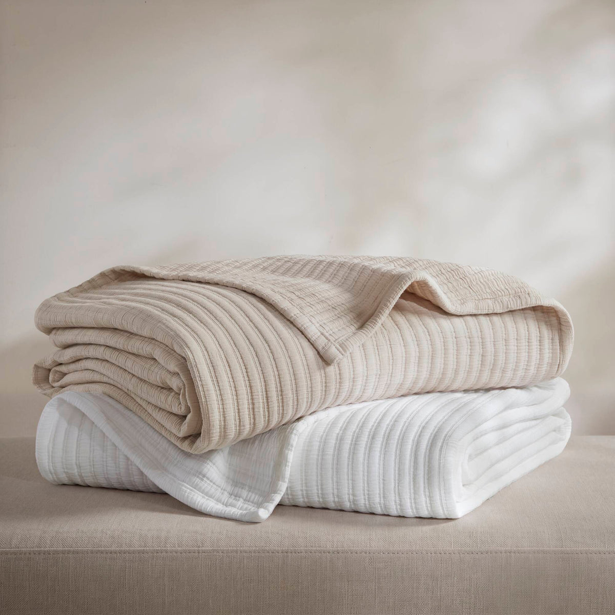 Hayden Cotton Blend Textured Knit Quilt Set