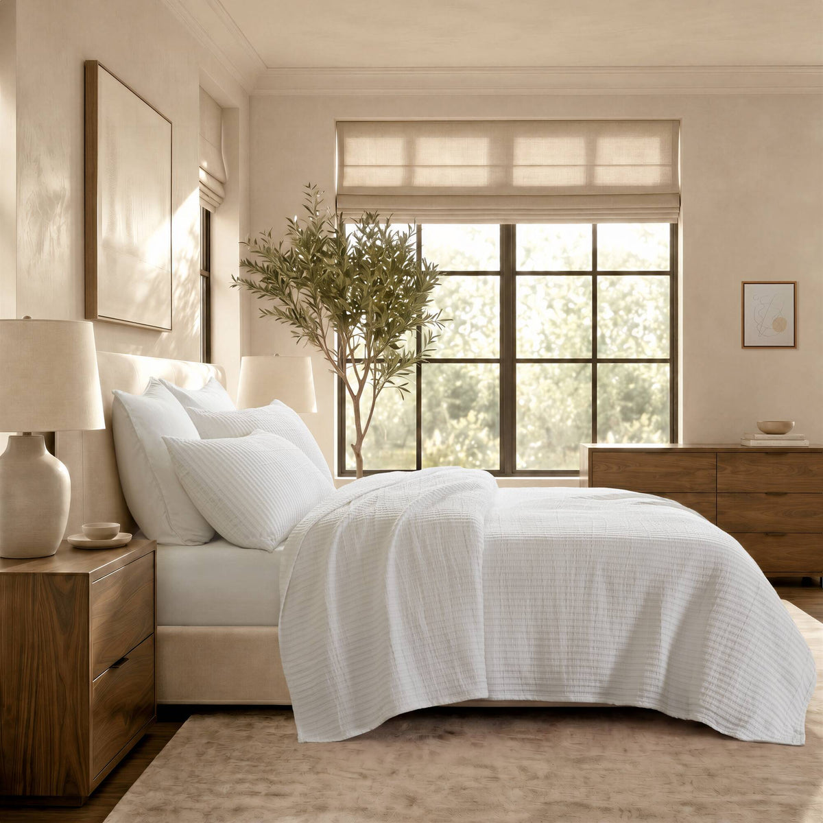 Hayden Cotton Blend Textured Knit Quilt Set