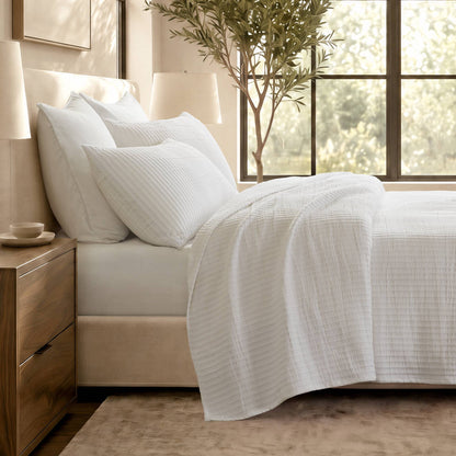 Hayden Cotton Blend Textured Knit Quilt Set