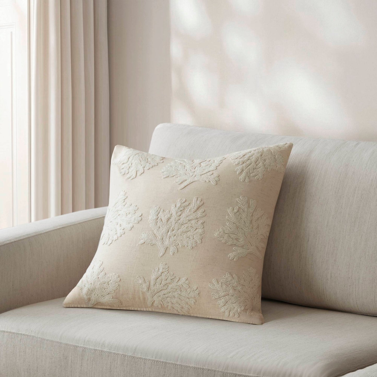 Camila Coral 1 Piece Cotton Pillow Cover