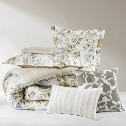 Herbal 6-Piece Cotton Sateen Print Oversized Comforter Set
