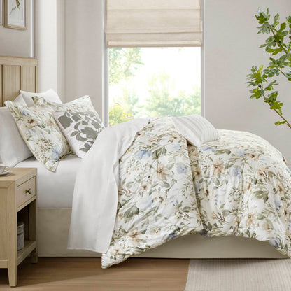 Herbal 6-Piece Cotton Sateen Print Oversized Comforter Set