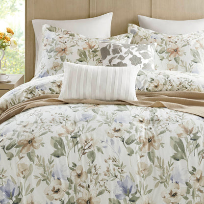 Herbal 6-Piece Cotton Sateen Print Oversized Comforter Set