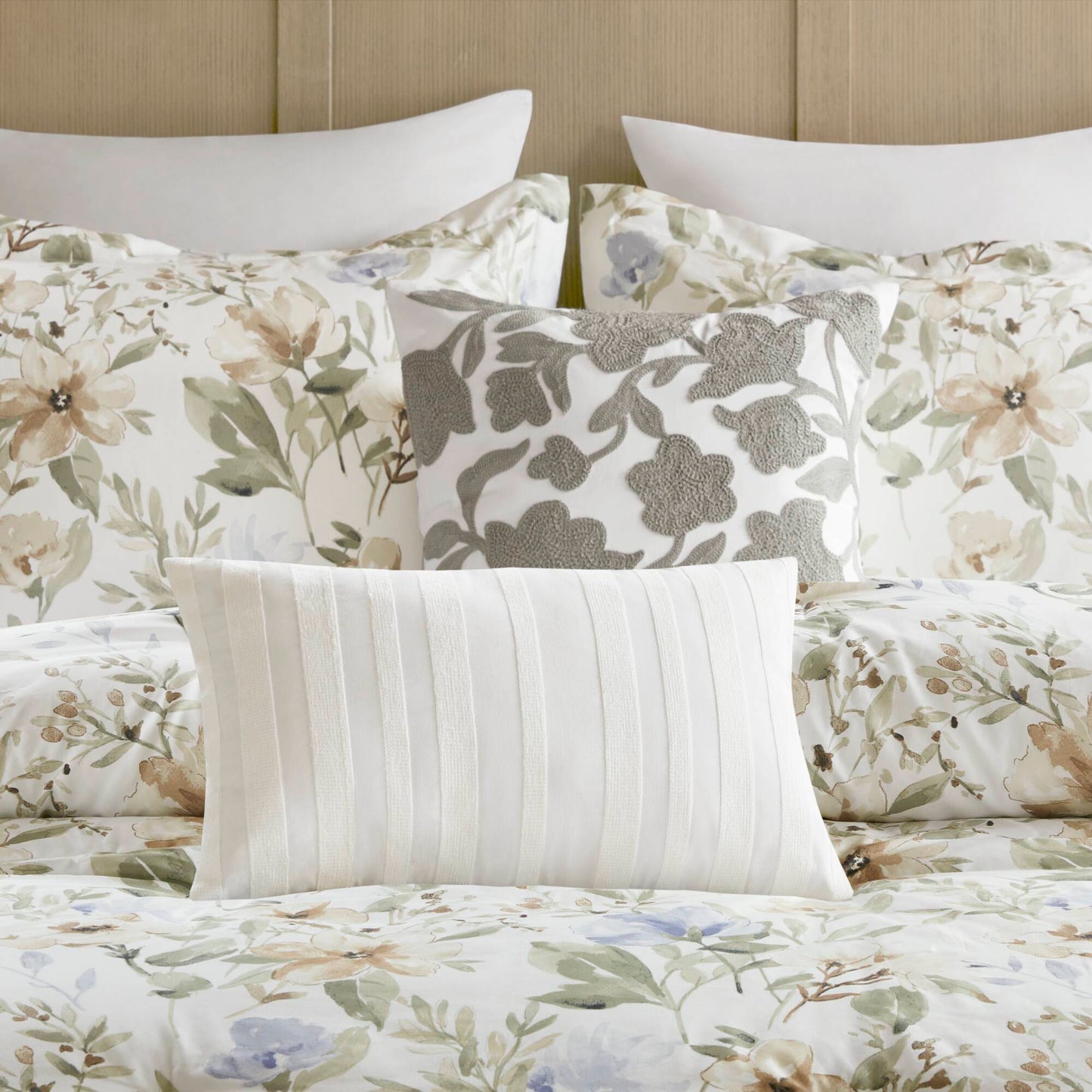 Herbal 5-Piece Cotton Sateen Print Duvet Set