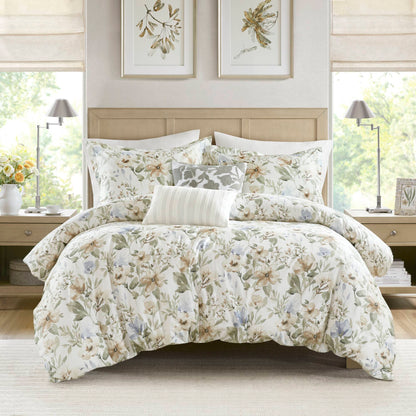 Herbal 5-Piece Cotton Sateen Print Duvet Set