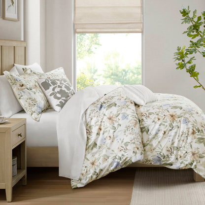 Herbal 5-Piece Cotton Sateen Print Duvet Set
