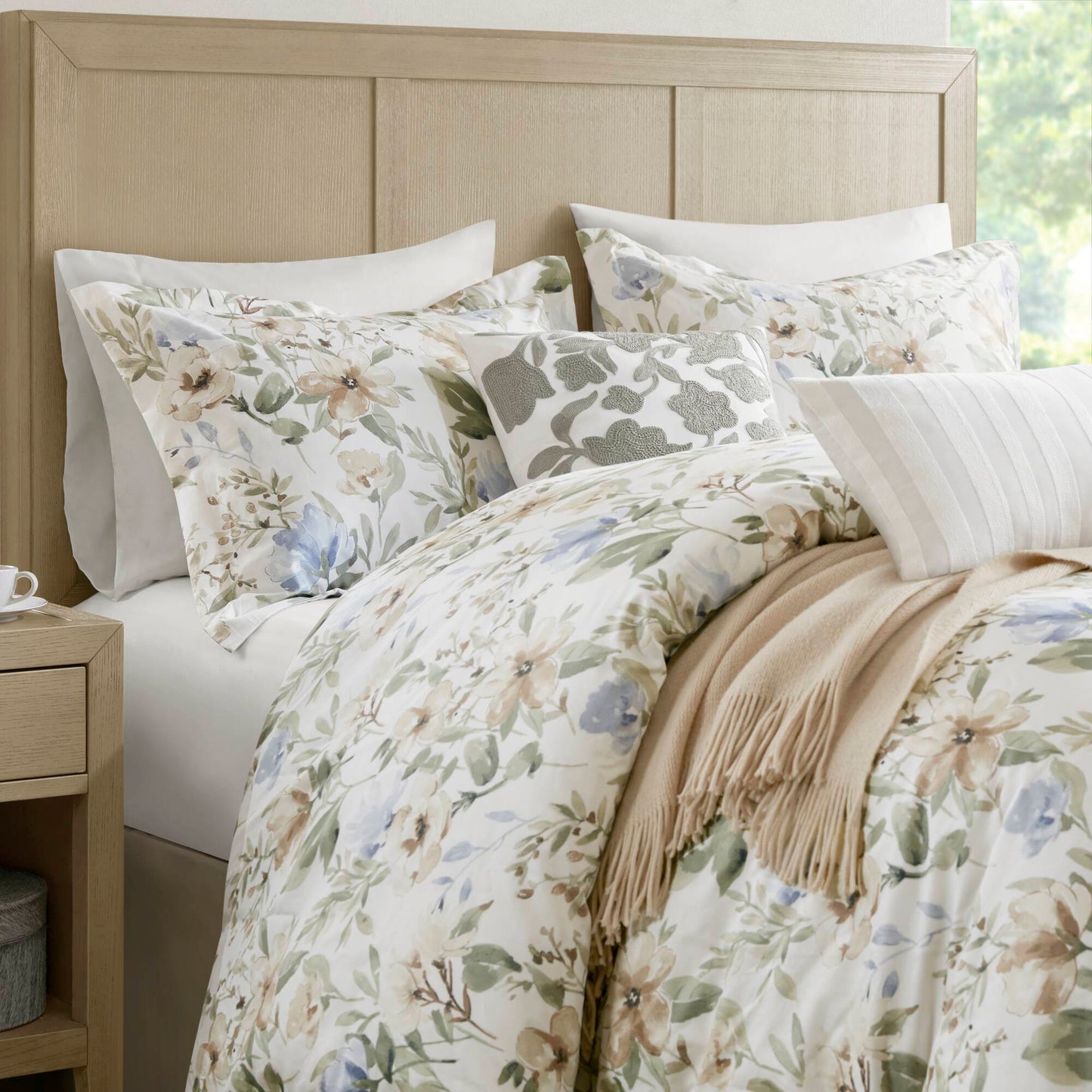 Herbal 5-Piece Cotton Sateen Print Duvet Set