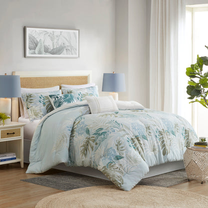 Kiawah Island 6-Piece Oversized Cotton Comforter Set with Throw Pillow