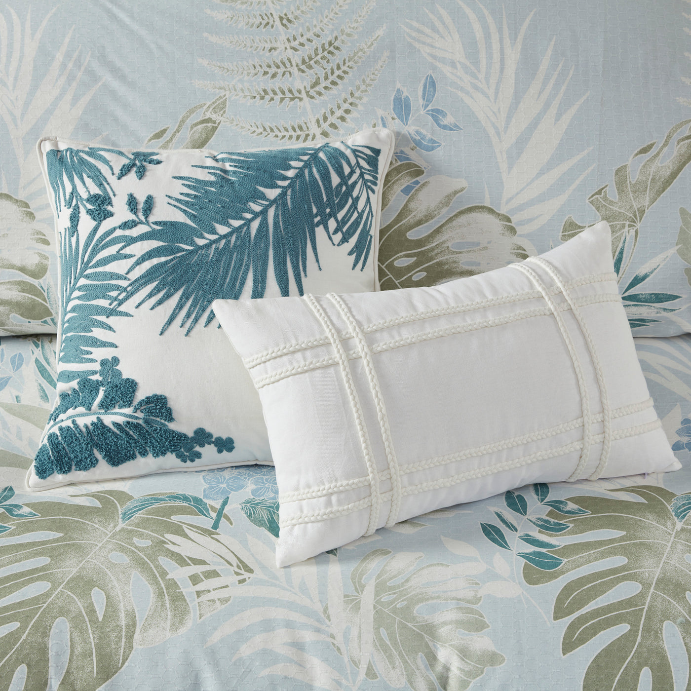 Kiawah Island 5-Piece Cotton Duvet Cover Set with Throw Pillow