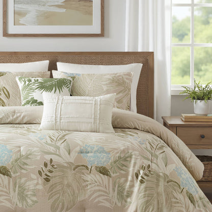Kiawah Island 6-Piece Oversized Cotton Comforter Set with Throw Pillow